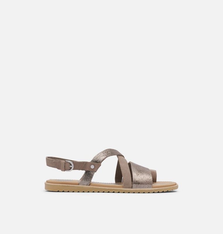 Sandalias Sorel Mujer - Ella™ Criss Cross Flat Marrones - 26519-ZALB